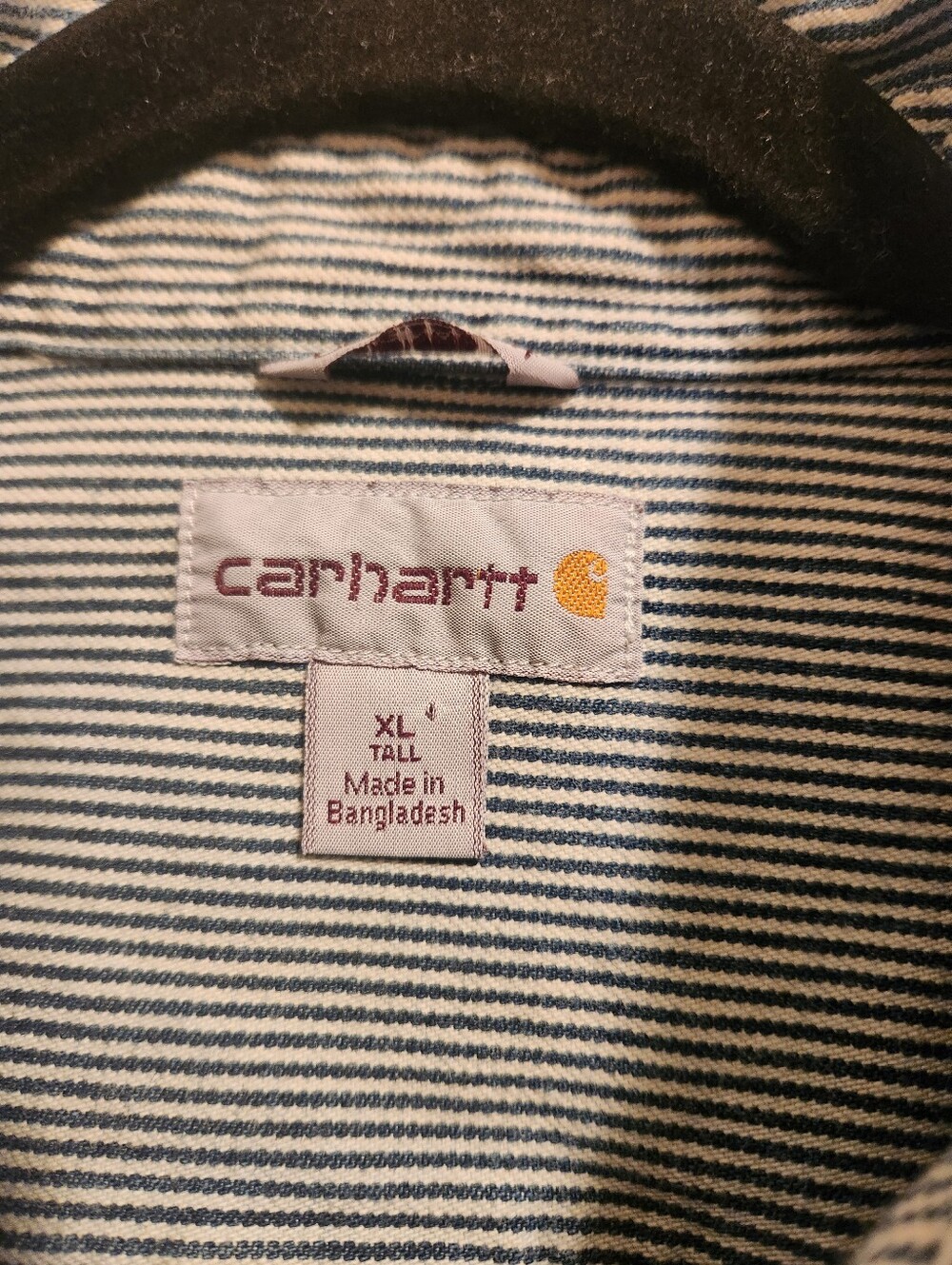 Carhartt Men's Narrow Black & White Striped Work Shirt Jacket - Picture 5 of 7